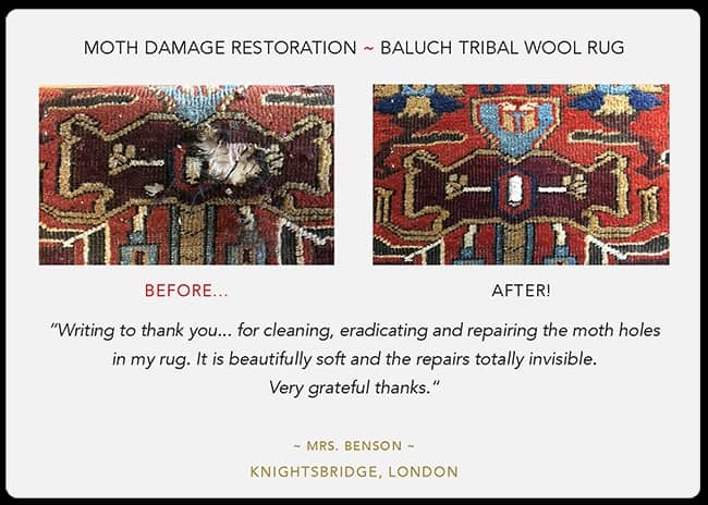moth damage rug repair