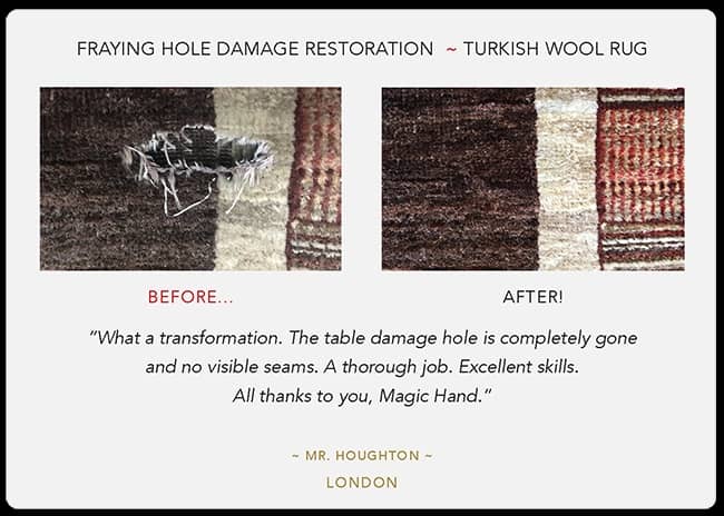 moth damage rug repairs